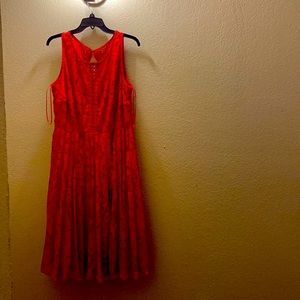 Lane Bryant (Size 18 ) Beautiful Red Lace Sleeveless Dress (nwot)